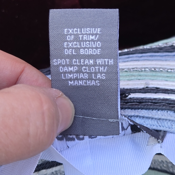 Accessory Street Aqua Mist Wide Brim Sun Hat Metallic Stripe Floppy Hat - Picture 10 of 12